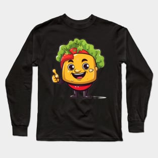 kawaii Taco T-Shirt cute potatofood funny Long Sleeve T-Shirt